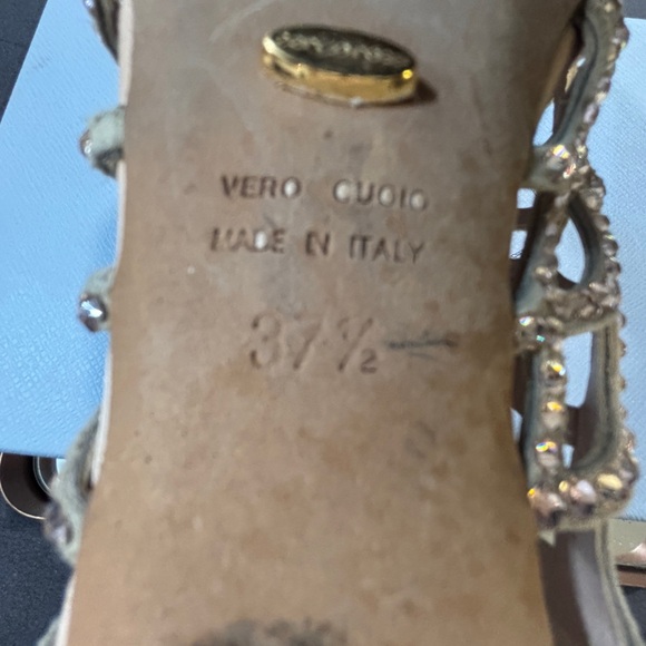 Sergio Rossi Gold Lattice Heels - Picture 5 of 5